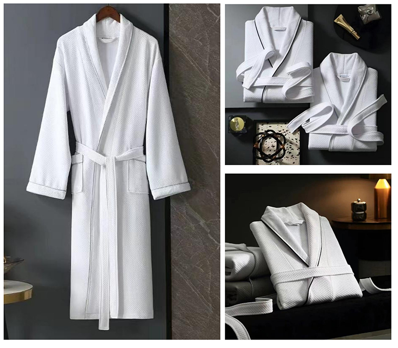 Bath towels and bathrobes