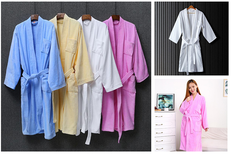 Bath towels and bathrobes